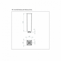 15 kits pé 155 retangular regulável com  08 unidades - kitpe