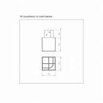 10 kits pé 70 quadrado cantoneira com 08 unidades - kitpe